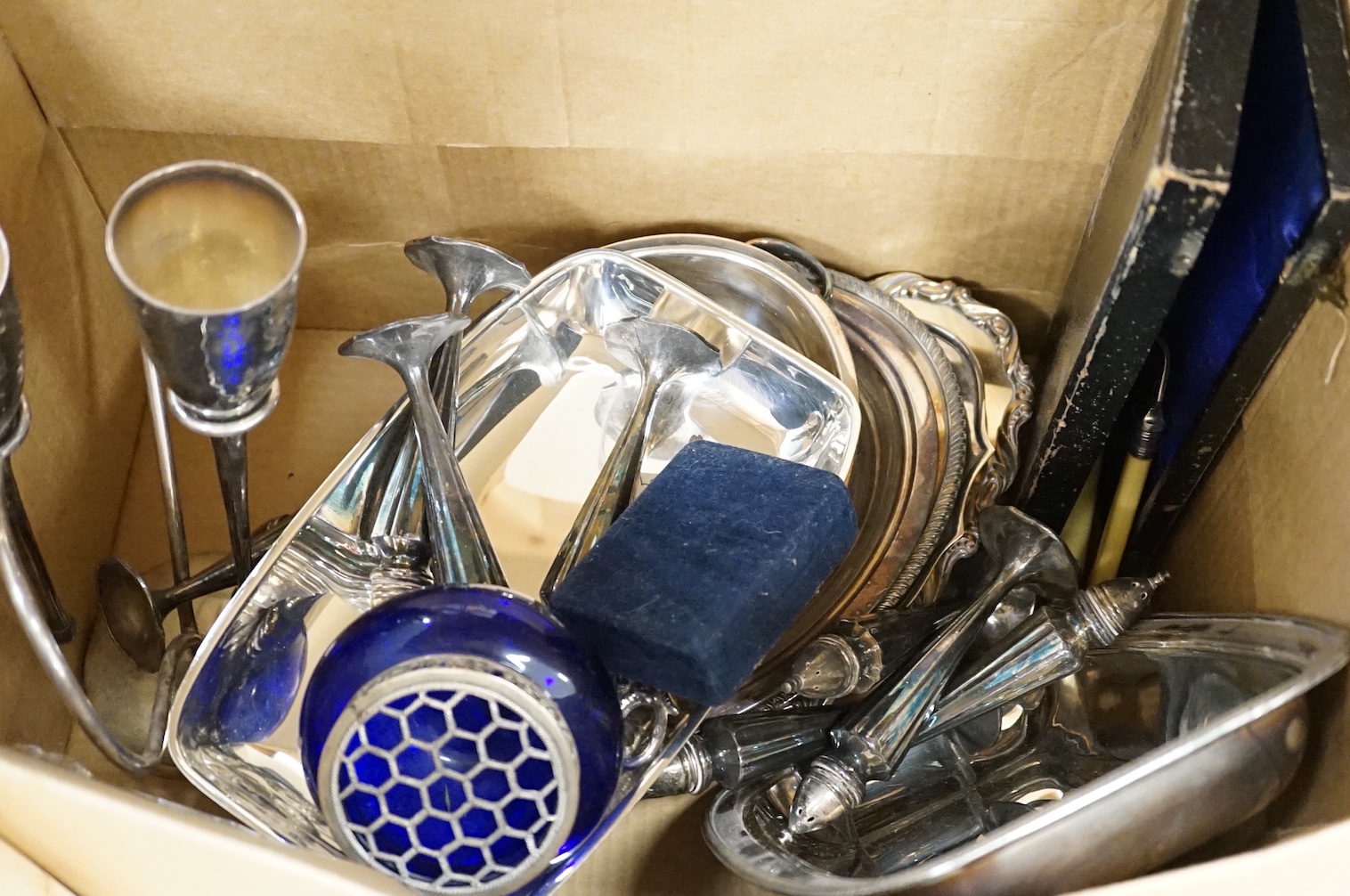Assorted plated ware including wine cooler.